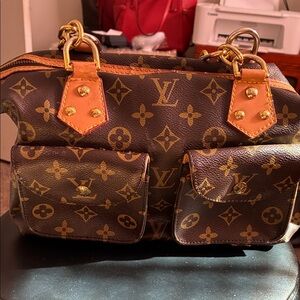 Louis Vuitton Brown and Tan Monogram Satchel